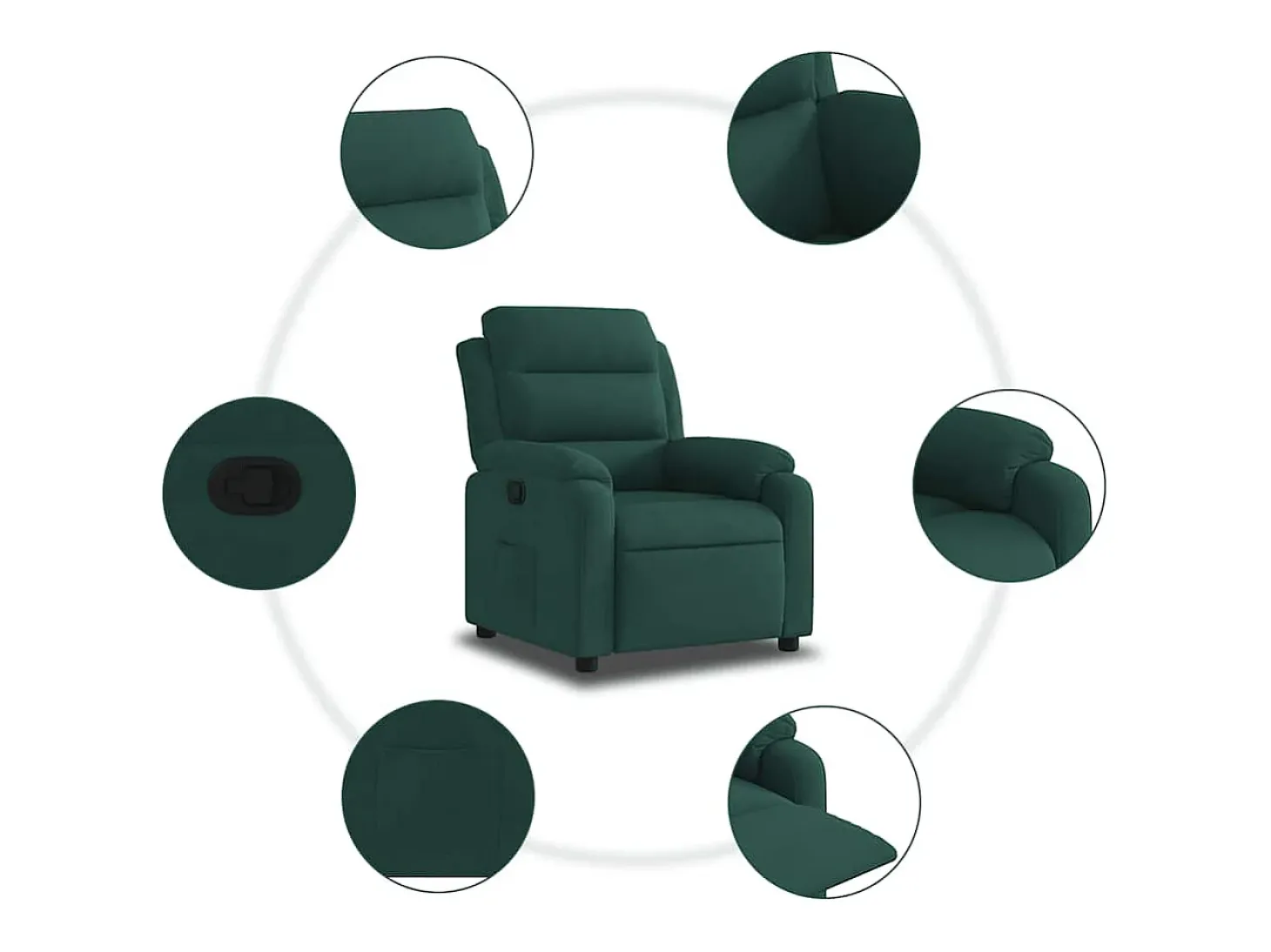 Poltrona Reclinável | Poltrona Confortável Relax veludo verde-escuro SHL839009