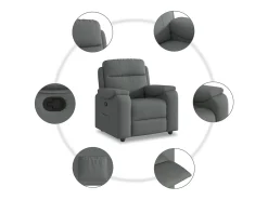 Poltrona Reclinável | Poltrona Confortável Relax tecido cinzento-escuro SHL441082