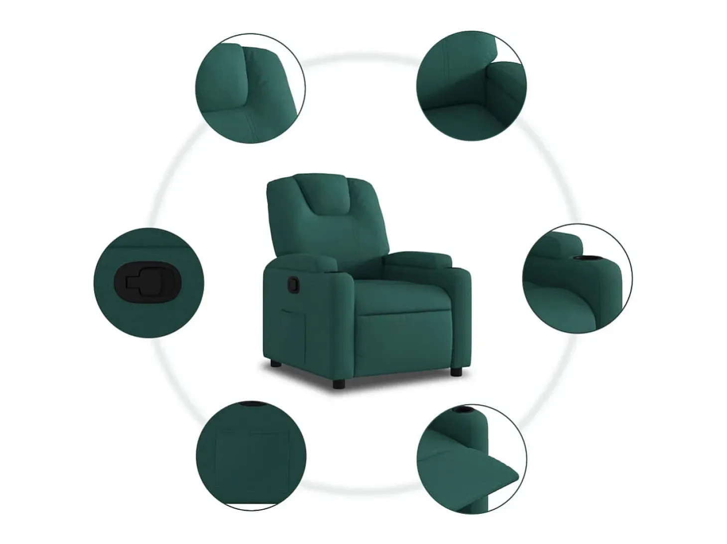 Poltrona Reclinável | Poltrona Confortável Relax tecido verde-escuro SHL398444