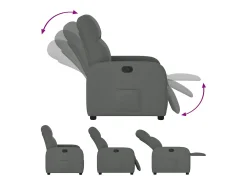 Poltrona Reclinável | Poltrona Confortável Relax tecido cinzento-escuro SHL463229