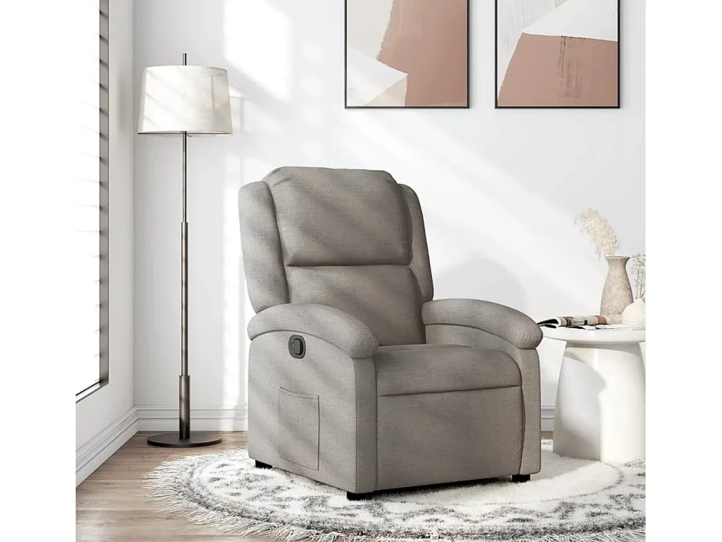 Poltrona Reclinável | Poltrona Confortável Relax tecido cinzento-acastanhado SHL224898