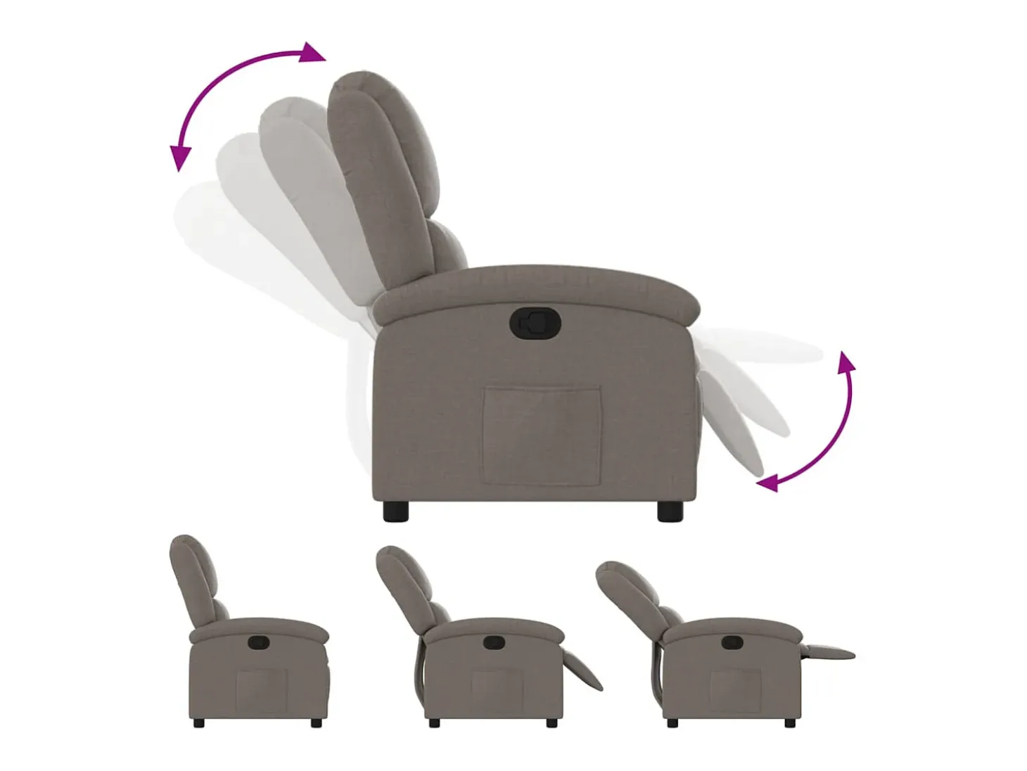 Poltrona Reclinável | Poltrona Confortável Relax tecido cinzento-acastanhado SHL224898