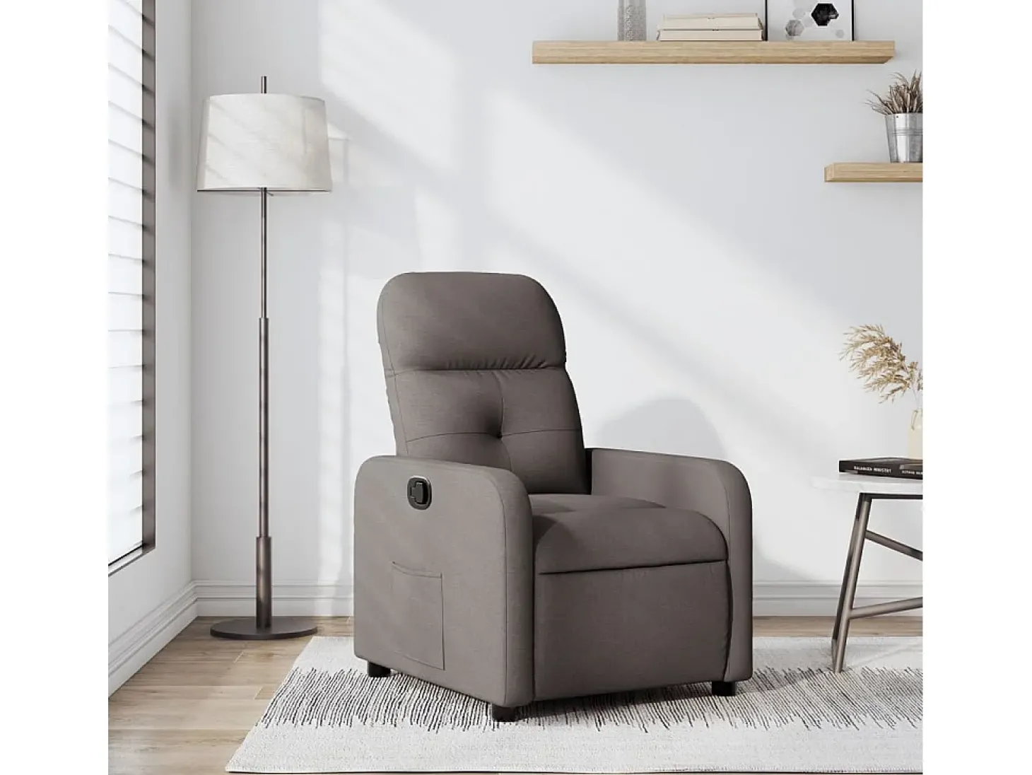 Poltrona Reclinável | Poltrona Confortável Relax tecido cinzento-acastanhado SHL142126