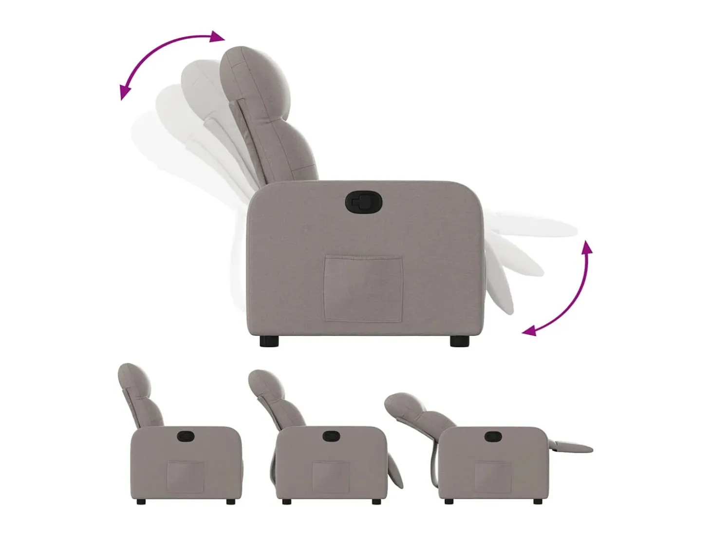 Poltrona Reclinável | Poltrona Confortável Relax tecido cinzento-acastanhado SHL142126