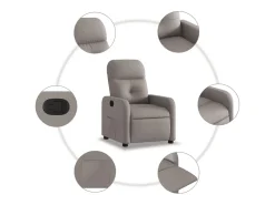 Poltrona Reclinável | Poltrona Confortável Relax tecido cinzento-acastanhado SHL142126