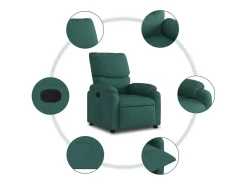 Poltrona Reclinável | Poltrona Confortável Relax tecido verde-escuro SHL670845