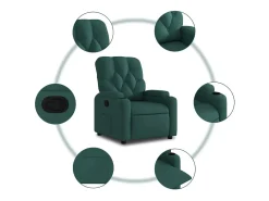 Poltrona Reclinável | Poltrona Confortável Relax tecido verde-escuro SHL582155