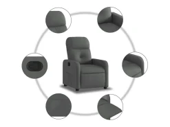 Poltrona Reclinável | Poltrona Confortável Relax tecido cinzento-escuro SHL452413
