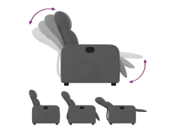Poltrona Reclinável | Poltrona Confortável Relax tecido cinzento-escuro SHL452413