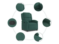 Poltrona Reclinável | Poltrona Confortável Relax veludo verde-escuro SHL649266