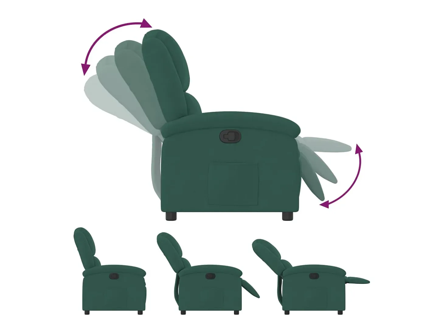 Poltrona Reclinável | Poltrona Confortável Relax veludo verde-escuro SHL649266