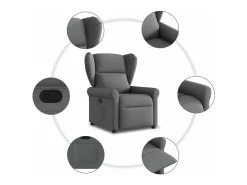 Poltrona Reclinável | Poltrona Confortável Relax tecido cinzento-escuro SHL548152