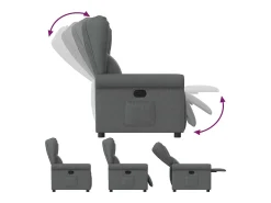 Poltrona Reclinável | Poltrona Confortável Relax tecido cinzento-escuro SHL548152