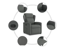 Poltrona Reclinável | Poltrona Confortável Relax tecido cinzento-escuro SHL807640
