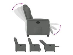 Poltrona Reclinável | Poltrona Confortável Relax tecido cinzento-escuro SHL807640