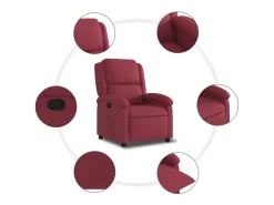 Poltrona Reclinável | Poltrona Confortável Relax tecido vermelho tinto SHL958707