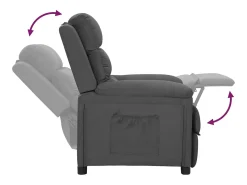Poltrona Reclinável | Poltrona Confortável Relax tecido cinzento-escuro SHL102784