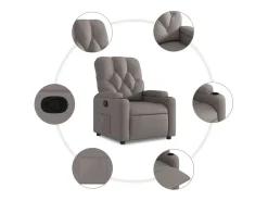 Poltrona Reclinável | Poltrona Confortável Relax tecido cinzento-acastanhado SHL290274