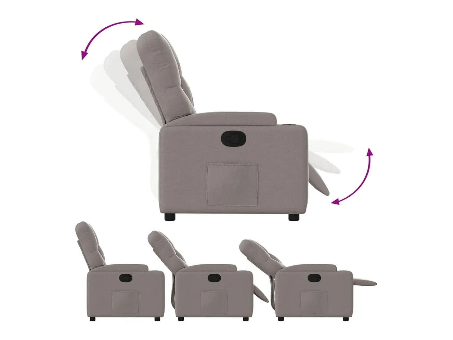 Poltrona Reclinável | Poltrona Confortável Relax tecido cinzento-acastanhado SHL290274