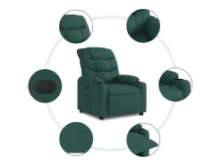 Poltrona Reclinável | Poltrona Confortável Relax tecido verde-escuro SHL553306