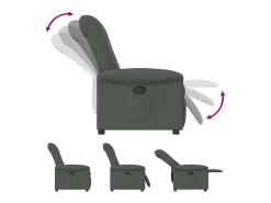 Poltrona Reclinável | Poltrona Confortável Relax tecido cinzento-escuro SHL249459