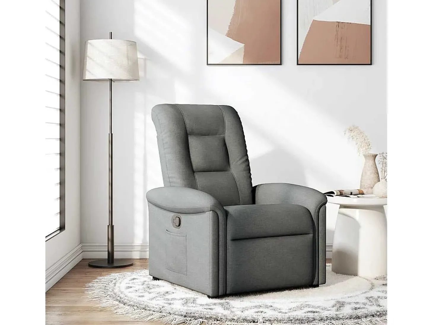Poltrona Reclinável | Poltrona Confortável Relax tecido cinzento-escuro SHL249459