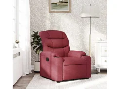 Poltrona Reclinável | Poltrona Confortável Relax tecido vermelho tinto SHL242306