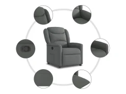 Poltrona Reclinável | Poltrona Confortável Relax tecido cinzento-escuro SHL27671