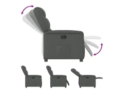 Poltrona Reclinável | Poltrona Confortável Relax tecido cinzento-escuro SHL27671