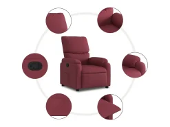 Poltrona Reclinável | Poltrona Confortável Relax tecido vermelho tinto SHL905744
