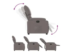 Poltrona Reclinável | Poltrona Confortável Relax tecido cinzento-acastanhado SHL12937