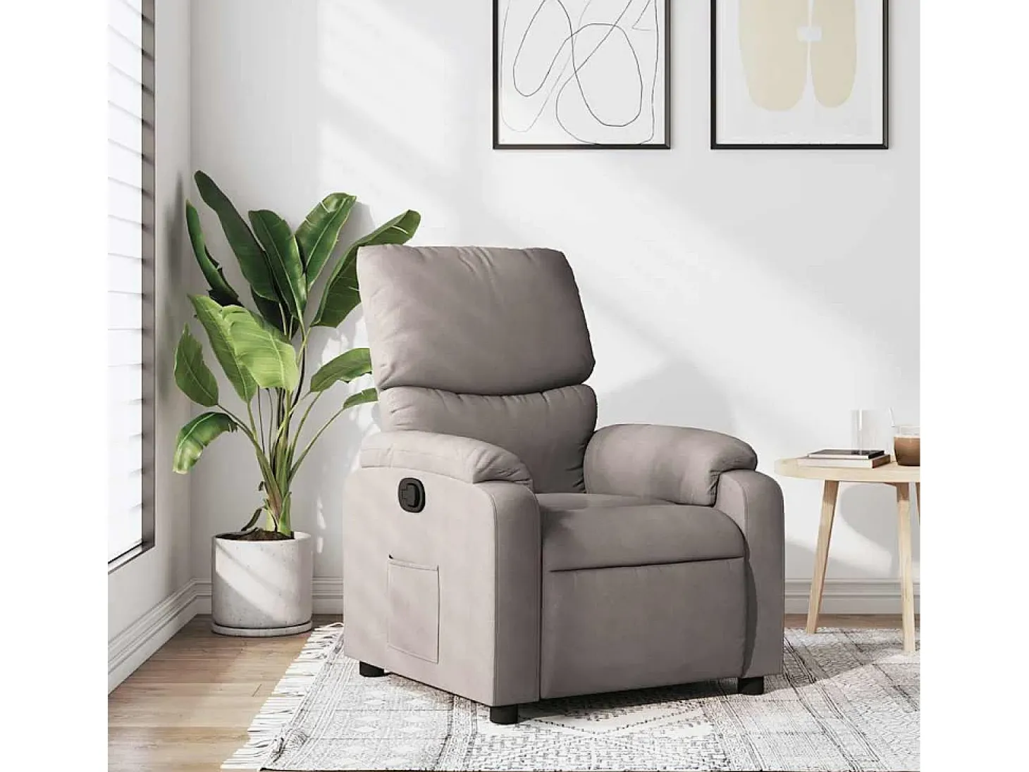 Poltrona Reclinável | Poltrona Confortável Relax tecido cinzento-acastanhado SHL12937