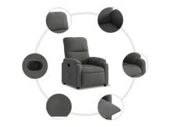 Poltrona Reclinável | Poltrona Confortável Relax tecido de microfibra cinza-escuro SHL600496