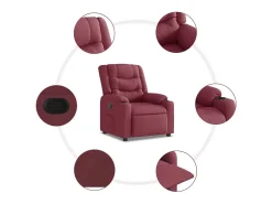 Poltrona Reclinável | Poltrona Confortável Relax tecido vermelho tinto SHL192896