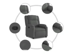 Poltrona Reclinável | Poltrona Confortável Relax tecido cinzento-escuro SHL170843