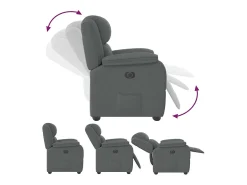 Poltrona Reclinável | Poltrona Confortável Relax tecido cinzento-escuro SHL95618