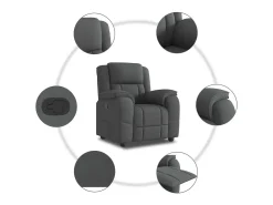 Poltrona Reclinável | Poltrona Confortável Relax tecido cinzento-escuro SHL95618