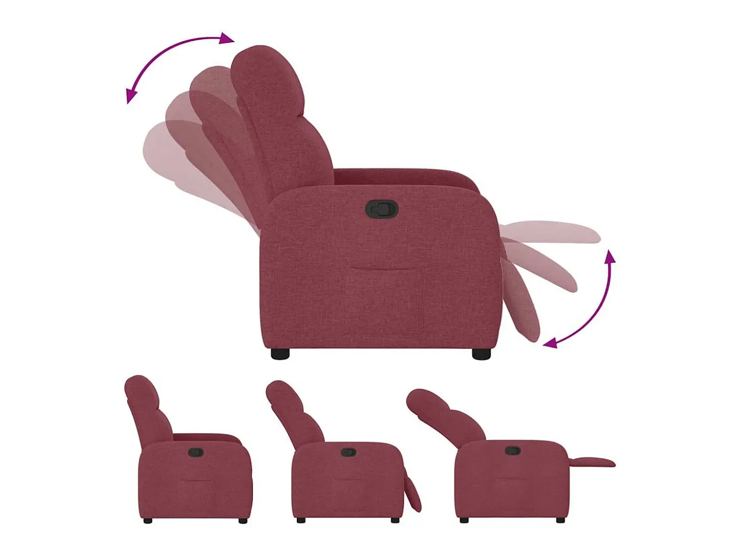 Poltrona Reclinável | Poltrona Confortável Relax tecido vermelho tinto SHL863509