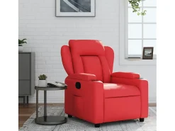 Poltrona reclinável couro artificial vermelho SHL909772