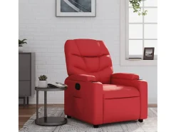 Poltrona reclinável couro artificial vermelho SHL190968