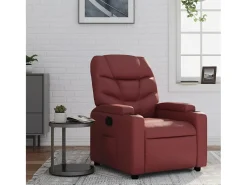 Poltrona reclinável couro artificial vermelho tinto SHL730695