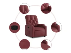 Poltrona reclinável couro artificial vermelho tinto SHL558781