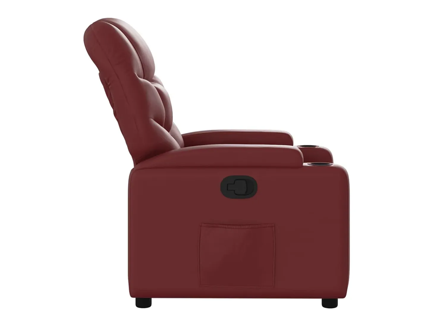 Poltrona reclinável couro artificial vermelho tinto PT948295