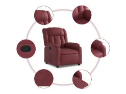 Poltrona reclinável couro artificial vermelho tinto SHL649433