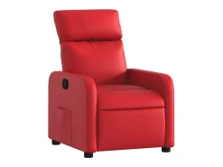 Poltrona reclinável couro artificial vermelho PT586220