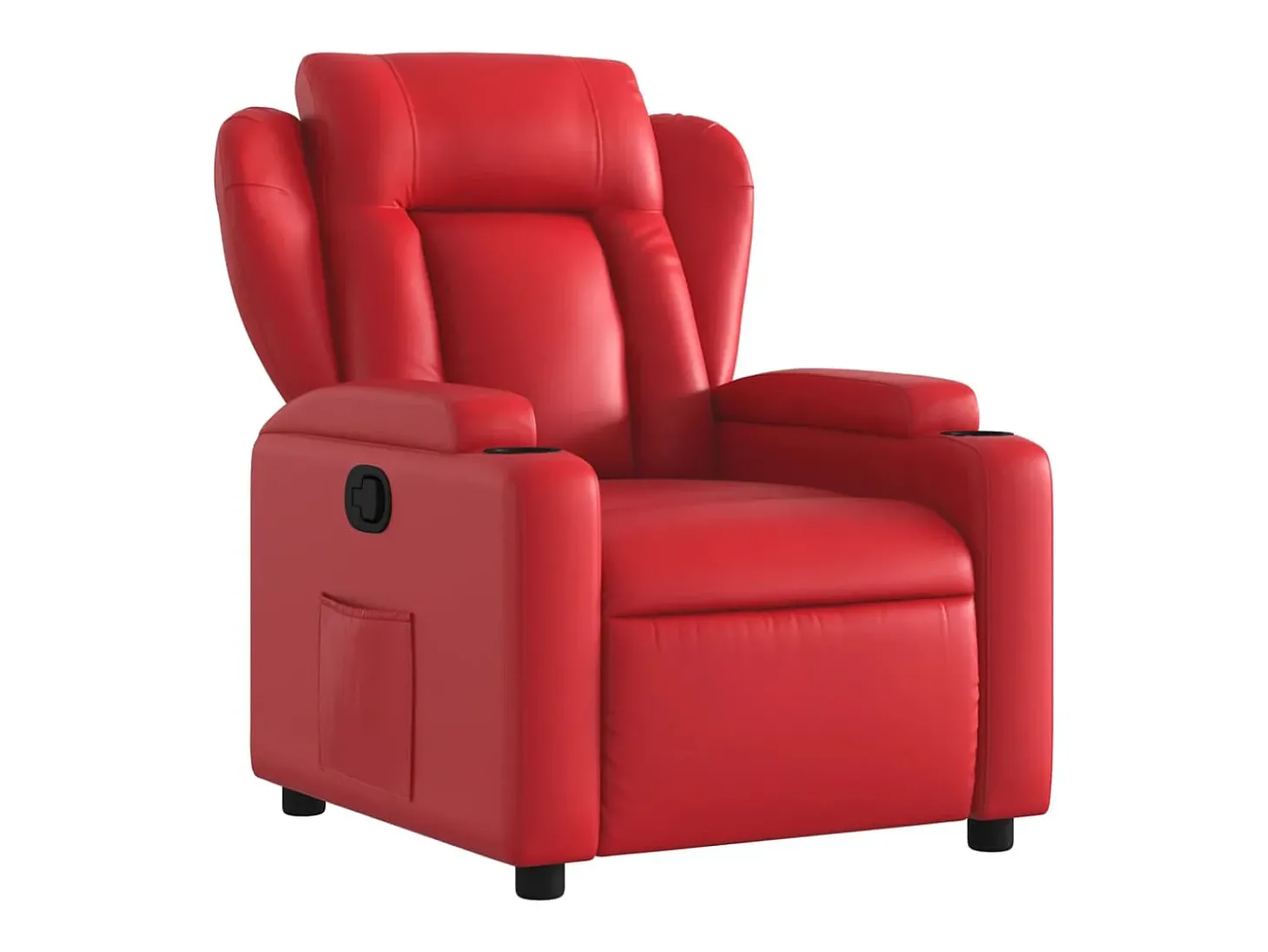 Poltrona reclinável couro artificial vermelho PT142252