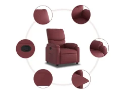 Poltrona reclinável couro artificial vermelho tinto SHL170471