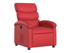 Poltrona reclinável couro artificial vermelho PT753264