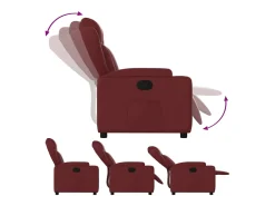 Poltrona reclinável couro artificial vermelho tinto SHL293660