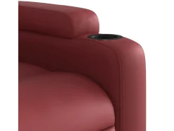 Poltrona reclinável couro artificial vermelho tinto SHL293660